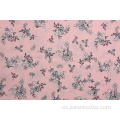Buen precio telas impresas rosa flor blanca